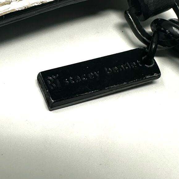 Alice + Olivia Lizard Embossed Leather Flat Clutch with Strap - Picture 5 of 7